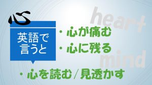 「心が痛む」「心に残る」「心を読む/見透かす」は英語で？