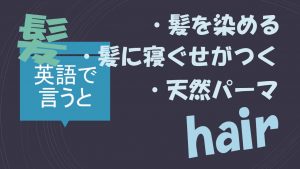 「髪を染める」「髪に寝ぐせがつく」「天然パーマ」は英語で?
