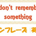 I don't remember something|例文・フレーズ(35例)
