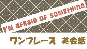 I'm afraid of something｜意味や例文・フレーズ(9例)