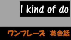 I kind of do｜意味や使い方　例文・フレーズ(25例)
