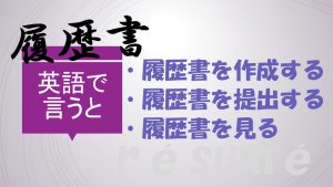 「履歴書を作成する」「履歴書を提出する」「履歴書を見る」は英語で?
